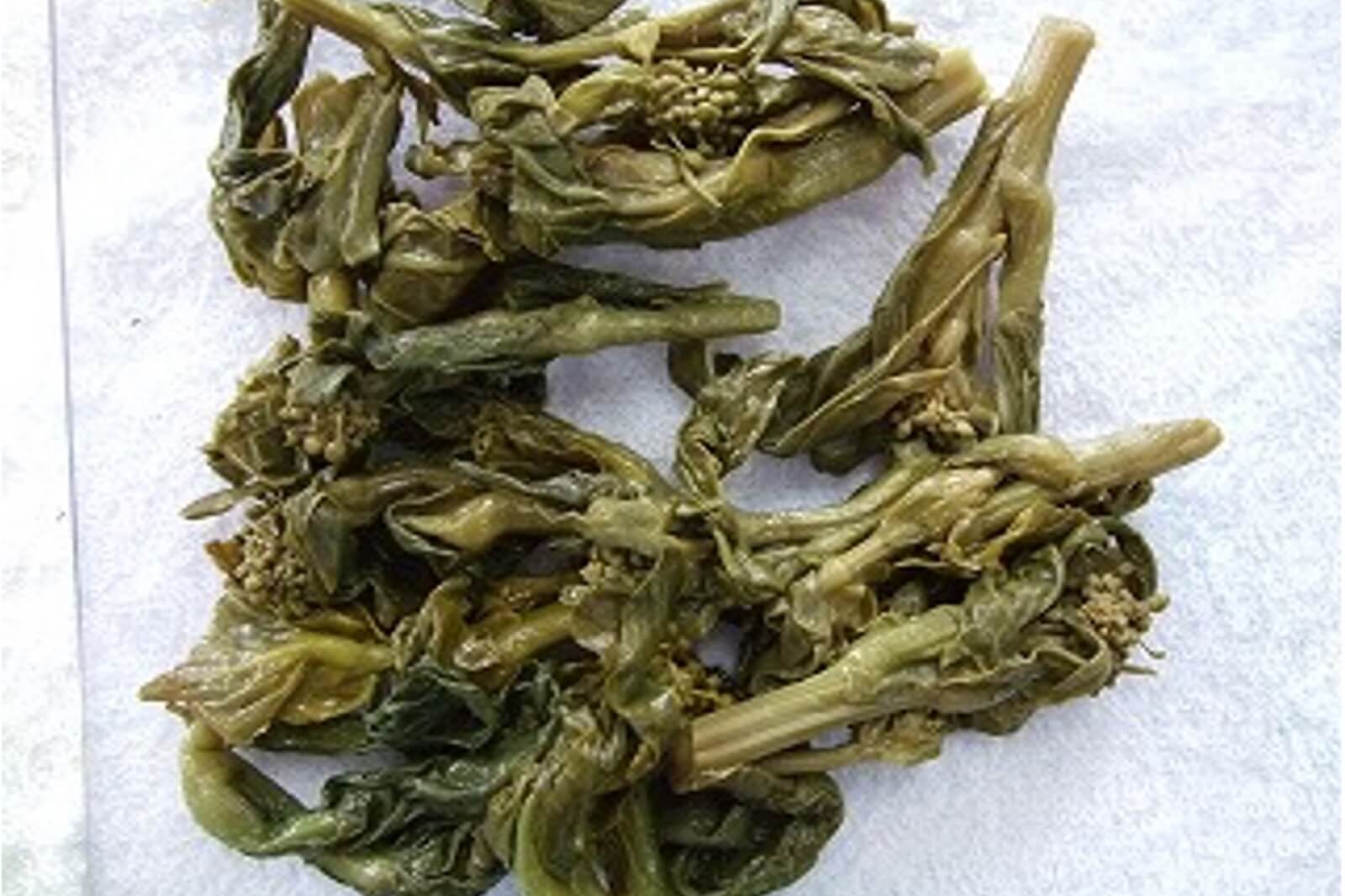 菜の花の塩漬けの再生前の画像